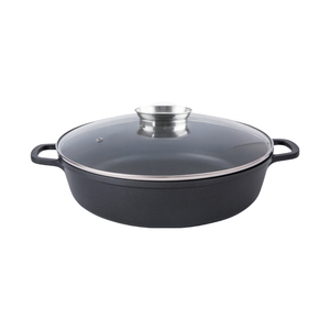 Cocina antiadherente clásica fundición a presión de aluminio utensilios de cocina cazuela Color rojo cocina de Gas cubierta de vidrio Compatible respetuoso con el medio ambiente 20cm - Product Image 1