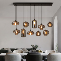 Lampe Suspendue Balle en Verre Fumé Moderne pour Îlot de Cuisine, Décorative Style Nordique pour Restaurant, Luminaire Suspendu en Verre Moderne
