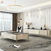Meubles de salon de luxe, vente directe d'usine, table basse rectangulaire en acier inoxydable avec plateau en ardoise nordique