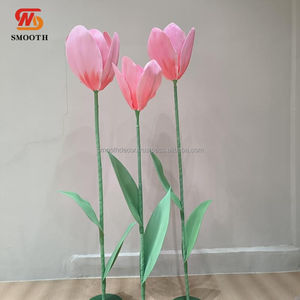 Flores Gigantes Artificiales de Hierro y Tela, Amapola, Peonía, Rosa Roja, Decoración para Bodas y Eventos - Product Image 2