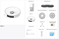 Nettoyeur Vapeur Commercial D30 Ultra Intelligent Robot Aspirateur Laveur Filtre HEPA en Plastique Contrôlé par Application Couverture 90-120% Auto