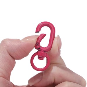 8 ovale <span class=keywords><strong>U</strong></span>-förmige elliptische Feder-Schlüsselanhänger, 360° drehbare Schnalle, lackierter Drehkarabinerhaken für Taschen-Hardware-Verbindungsstücke und Zubehör - Product Image 4