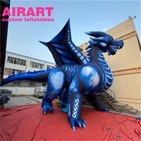 Sculpture de dragon gonflable effrayante personnalisée, monstre volant géant d'horreur avec des ailes pour la décoration d'entrée de parc à thème d'Halloween