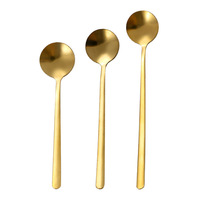 Ustensile d'agitation moderne en acier inoxydable à long manche, petite cuillère élégante en métal pour thé, café, dessert, pour les fêtes