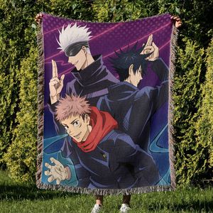 Tapiz de Anime Moderno y Ecológico Personalizado, Diseño de <span class=keywords><strong>Berserk</strong></span>, Tejido Jacquard de Poliéster, Manta de Estilo Japonés para las Cuatro Estaciones, Cubre Sofá - Product Image 2