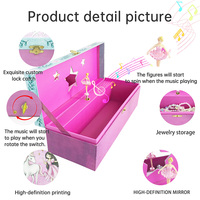 Caja de Música Giratoria Personalizada Yiyu con Bailarina de Papel, Manivela, Ecológica, Espejos Rectangulares en Forma de Estrella, Lujosa, OEM, Adorno Musical
