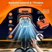 Banque d'alimentation rechargeable USB Type C 20000mAh populaire 2026 avec ventilateur de camping et lumière LED pour tente, voyage, voiture, extérieur