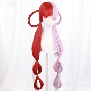 Perruque synthétique <span class=keywords><strong>Uta</strong></span> <span class=keywords><strong>One</strong></span> <span class=keywords><strong>Piece</strong></span> Film Red, mi-rouge mi-violet, 95 cm de long, résistante à la chaleur, pour cosplay d'<span class=keywords><strong>anime</strong></span>, vente en gros - Product Image 3