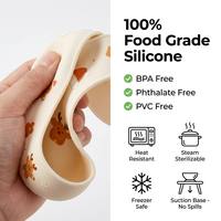 Ensemble de vaisselle en silicone pour bébé, motif bonhomme en pain d'épices, de qualité alimentaire, pour tout-petits, cadeau de Noël pour nouveau-né