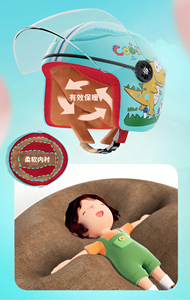 <span class=keywords><strong>Casque</strong></span> de moto électrique mignon pour enfants, été, quatre saisons, bébé, dessin animé, demi-<span class=keywords><strong>casque</strong></span>, <span class=keywords><strong>casque</strong></span> rigide - Product Image 6
