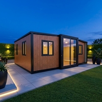Villa de Luxe Préfabriquée en Conteneur Extensible avec Structure en Acier Sécurisée, Aspect Bois, 20 pieds, 40 pieds, 2, 3, 4 ou 5 Chambres