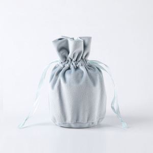 Large Size 18*16cm With Round Bottom 10cm Plain Velvet <b>Draw</b> String Bags for Pendant Necklace Crystal Lipstick <b>Storage</b> - Product Image 5