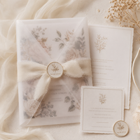 Sobre de Papel Translúcido con Estampado en Caliente Brillante y Borde Decorativo para Invitaciones de Boda, Experiencia de Desempaquetado Inigualable