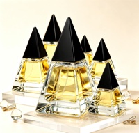 Flacon de parfum transparent en verre de forme pyramidale unique de 30 ml, 50 ml, 100 ml