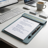 Porte-documents A4 en cuir uni, sans insert, personnalisable pour entreprise, idéal pour conférences et bureaux