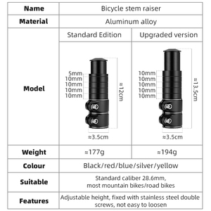 Rallonge <span class=keywords><strong>de</strong></span> tube <span class=keywords><strong>de</strong></span> fourche avant réglable pour <span class=keywords><strong>guidon</strong></span> <span class=keywords><strong>de</strong></span> vélo <span class=keywords><strong>de</strong></span> montagne - Product Image 6