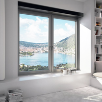 Fenêtres à battants panoramiques modernes à rupture de pont thermique pour villas, systèmes de fenêtres en alliage d'aluminium à double vitrage écoénergétiques