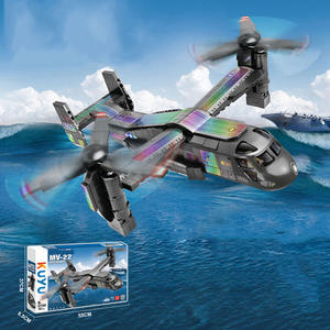 Juego de bloques de construcción de aviones de ataque del Ejército de la Fuerza Aérea, avión de combate, bloques militares, cañonera, juguete de <span class=keywords><strong>Starwars</strong></span>, construcción creativa - Product Image 4