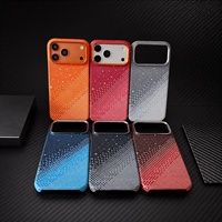 Étui de téléphone en fibre d'aramide PC de luxe antichoc pour iPhone