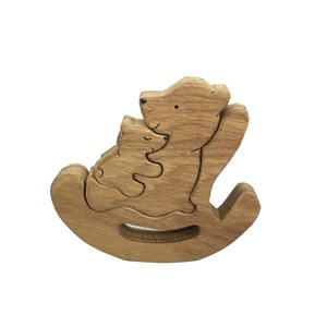 Caballo de mamá personalizado de madera <span class=keywords><strong>y</strong></span> caballo de bebé en una <span class=keywords><strong>mecedora</strong></span> familia juguete de equilibrio de caballo esperando regalo de mamá - Product Image 2