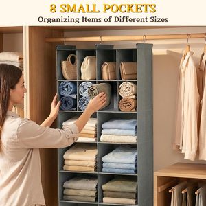 Organizador de Armario Colgante con 16 Compartimentos, 33x15x85cm, Tela No Tejida, Almacenamiento de Ropa, para Dormitorio - Product Image 5