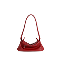Sac à bandoulière en cuir léger et souple avec double fermeture éclair, sac hobo minimaliste pour les trajets quotidiens