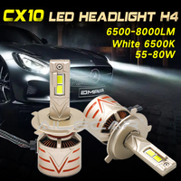 Bombilla LED para Faros Delanteros CX10 H4, DC10-30V, 55W, 6500LM, 6500K, Alta Luminosidad, Reemplazo de Faros Delanteros para Automóvil, Mejora de Iluminación Automotriz
