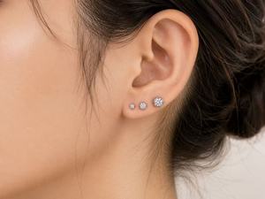 Pendientes de Acero Inoxidable con Circonita Cúbica, Redondos, Tipo Cúpula, Resistentes al Agua, Hipoalergénicos, 3mm 5mm 7mm - Product Image 4