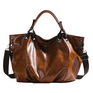 Bolso de estilo retro marrón, adorno de anillo de metal, bandolera de moda para mujer - Product Image 1