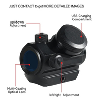 Lunette de visée point rouge OEM d'usine 1x, rechargeable par USB-C, modèle M1KC
