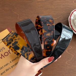 French Elegant Acetate Wide <b>Headband</b> Women Simple Solid Tortoise <b>Leopard</b> Print Hair Hoop Fashion Korean Daily Hair Accessories - Product Image 1