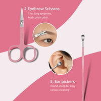 Kit de manucure et pédicure professionnel portable 12 pièces en acier inoxydable, ensemble de toilettage avec coupe-ongles, valise pour femmes et hommes