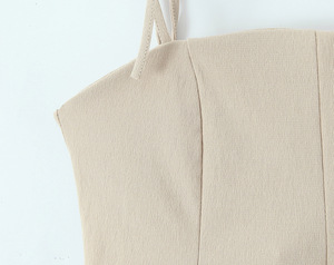 Top <span class=keywords><strong>Corset</strong></span> Strapless Personalizado para Mujer 2026 - <span class=keywords><strong>Blusa</strong></span> Peplum sin Espalda con Tirantes Finos, OEM/ODM por Fábrica de Ropa China - Product Image 6