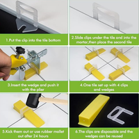 Clips de système de nivellement de carreaux 1/8 ", faciles à démonter, outils de système de nivellement de carreaux pour carreaux de céramique mur/sol