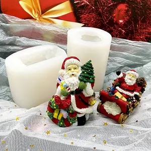 3D Рождественские декоративные принадлежности для рукоделия «сделай сам», заводской пищевой класс, большие силиконовые формы для свечей для изготовления свечей