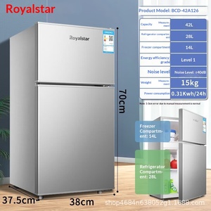 Rongshida 42L Small Dormitory Rental Room Refrigerated Mini Double Door <b>Refrigerator</b> Auto-Defrost Energy Efficiency Level I - Product Image 4