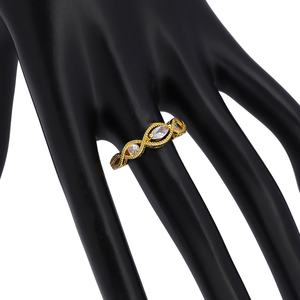 แหวนทองเหลืองคุณภาพสูง JXX เครื่องประดับแฟชั่น ดีไซน์ประดับเพชรซิคอนชุบทอง เหมาะสำหรับงานหมั้นหรือวันครบรอบ - Product Image 5