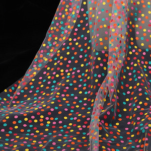Tissu en <span class=keywords><strong>tulle</strong></span> à pois colorés prix usine, tissu en maille <span class=keywords><strong>tulle</strong></span> à pois arc-en-ciel 100 % polyester pour robes d'enfants et emballage cadeau - Product Image 6