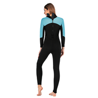 Combinaison de plongée intégrale DIVESTAR 3 mm en néoprène à manches longues avec fermeture éclair dorsale et frontale pour femme, imperméable et antibactérienne, idéale pour le surf et la plongée - Vente flash