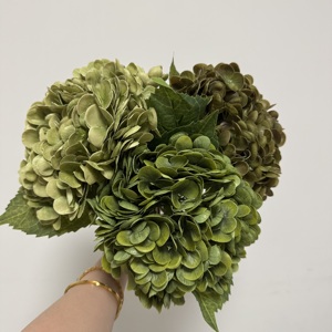 Dalian Chermy High Quality Real Touch <strong>Artificial</strong> Big <strong>Hydrangea</strong> Luxury Latex <strong>Hydrangea</strong> <strong>Flower</strong> Dark Green <strong>Flowers</strong> for Home Wedding - Product Image 4