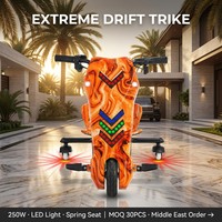 Triciclo Eléctrico de 250W con Batería de Litio Sin Escobillas para Niños, Emiratos Árabes Unidos, Arabia Saudita, con Luces LED Coloridas y Capacidad de Carga de 100 kg