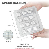 Glaçons en métal gravés au laser de marque personnalisée Paquet de 12 glaçons en acier inoxydable réutilisables pour boissons Glaçons SS de qualité alimentaire