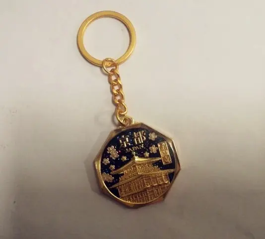 Manufacture Nice Quality factory Prices Scenic Spot Theme Promotional Souvenir Gift Item Metal Golden key holder Keychain
