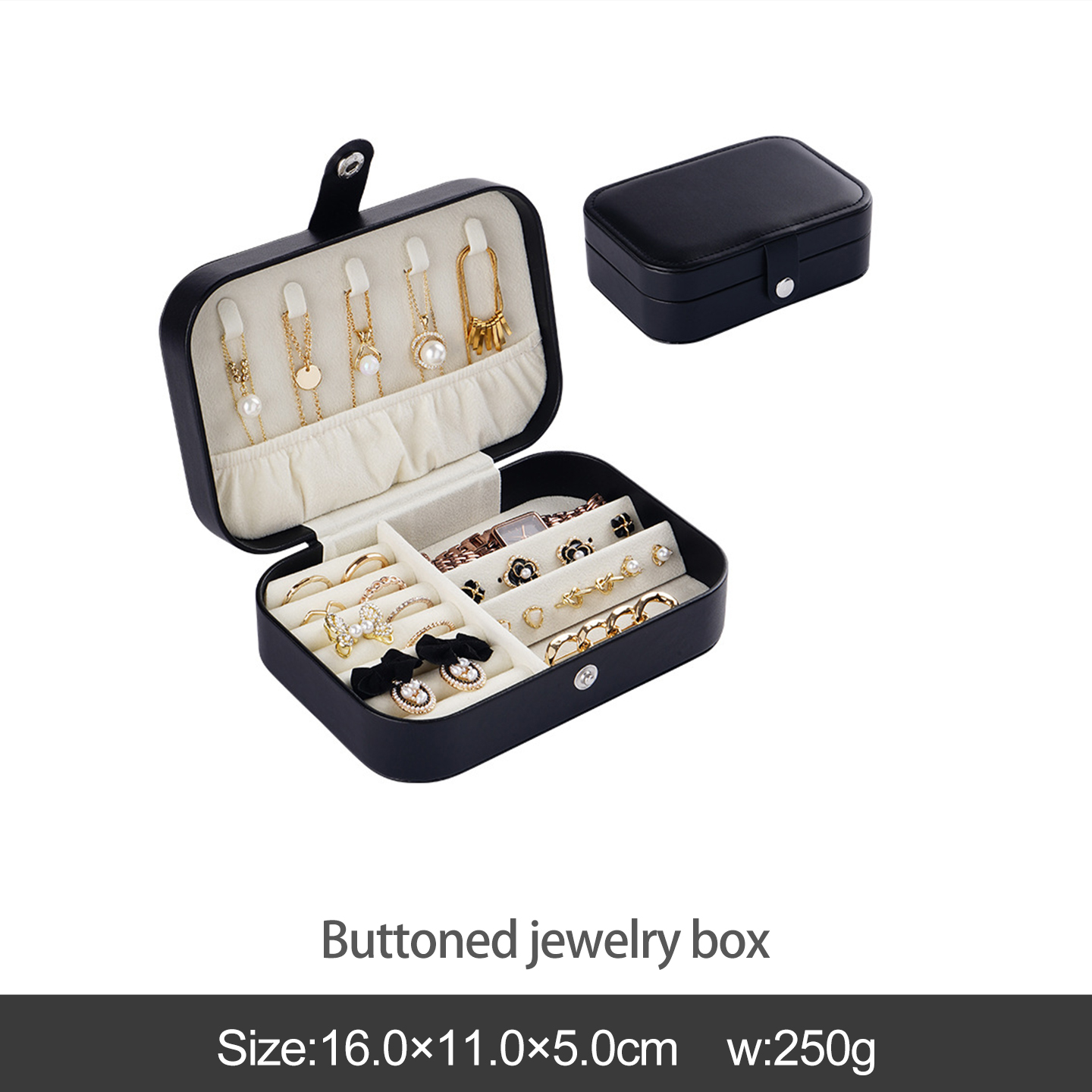 Boîte à bijoux noire
