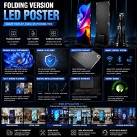 Pantalla LED para Póster Interior P1.25 P1.53 P1.86 P2.5, Póster LED Plegable de Aluminio Fundido a Presión, Pantalla Digital Publicitaria de 640*1920 mm