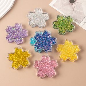 Autocollants de planificateur DIY en acrylique transparent Quicksand Guka Brick, tuiles de Mahjong, fleurs de cerisier, paillettes colorées, cadeau - Product Image 4
