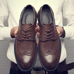 Chaussures d'Été 2025 Hommes en Cuir de Vachette Surdimensionnées, Chaussures de Mariage Habillées Rehaussantes pour Hommes, Chaussures en Cuir Respirantes - Product Image 4