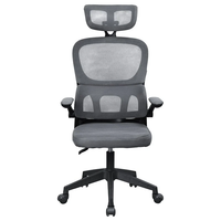 Vente en gros Chaise pivotante ergonomique au design simple avec appui-tête Chaise de bureau en maille à hauteur réglable