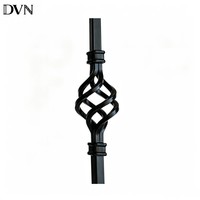 DVN Fashion Design 2 Basket Baluster, balustre d'escalier en fer forgé décoratif, carré, creux, de 44 pouces, pour la décoration de la maison