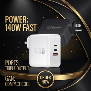 Caricabatterie Rapido GaN da 140W con 3 Porte USB (2C1A) Tipo C e USB-A, PD3.1 QC3.0 PPS, <span class=keywords><strong>per</strong></span> <span class=keywords><strong>iPhone</strong></span> e MacBook, Prezzo all'Ingrosso con Basso MOQ - Product Image 1